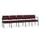 Lesro Lenox Steel 5 Seater with Center Arms, Wine/Mulberry (Red) Seat, Wine/Mulberry Back, 106.5 W 24.5 L LS5103 - alternate 1